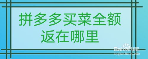 多多买菜全额返是怎么返的_多多买菜全额返是什么意思_多多买菜里的全额返是怎么回事