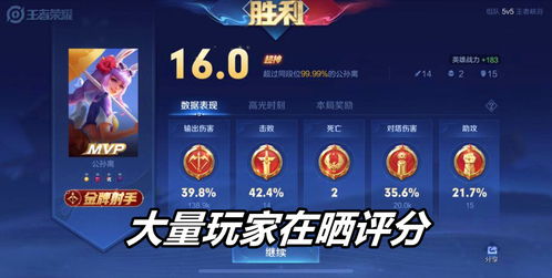 王者荣耀游戏结束评分,英雄荣耀谁属？